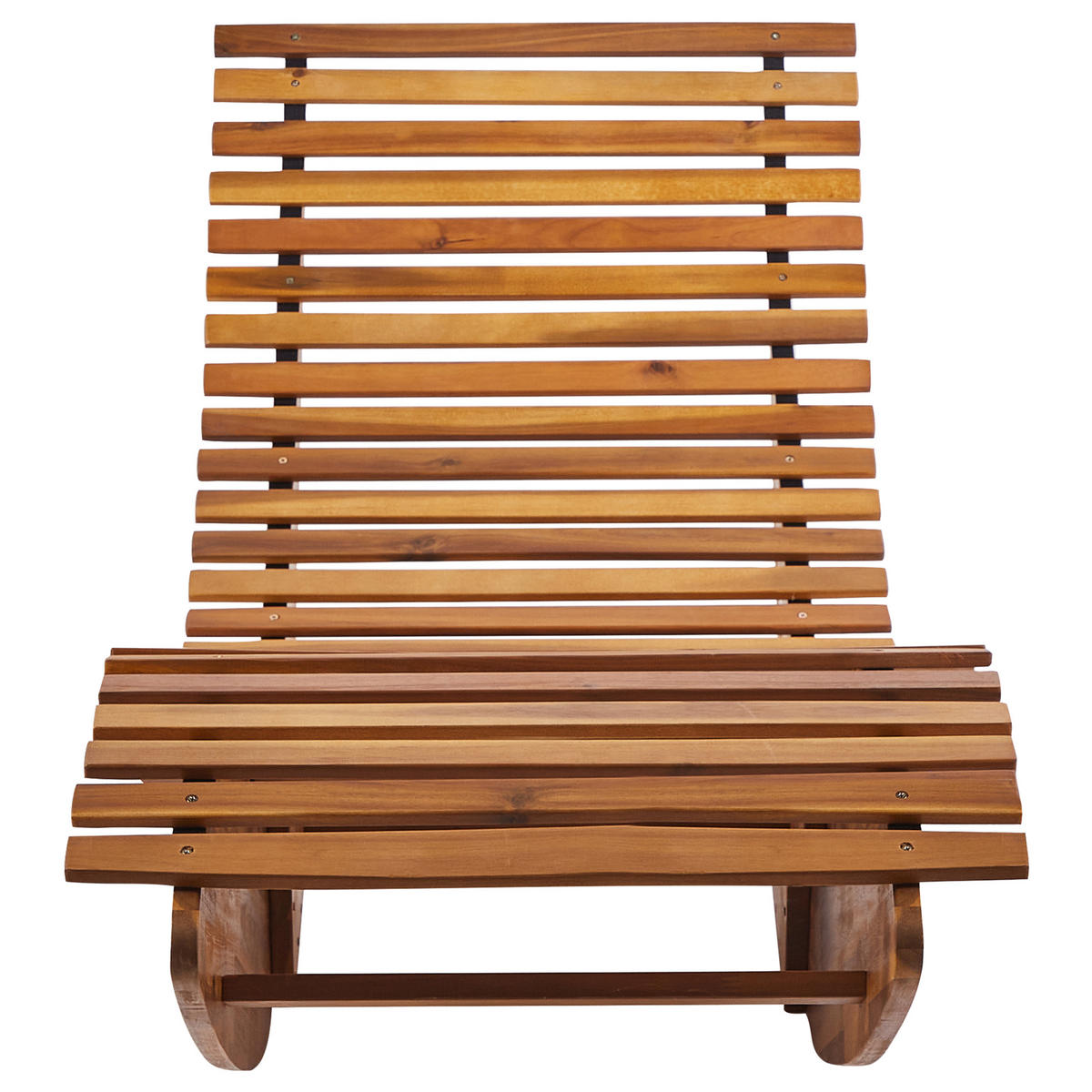 SONNENLIEGE Braun Brescia Premium - Rot/Braun, Holz (60/90/176cm) - Beliani
