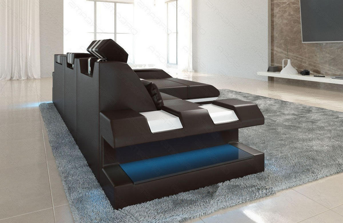 ECKSOFA Apollonia L - Braun, Leder (190/295cm) - Sofa Dreams