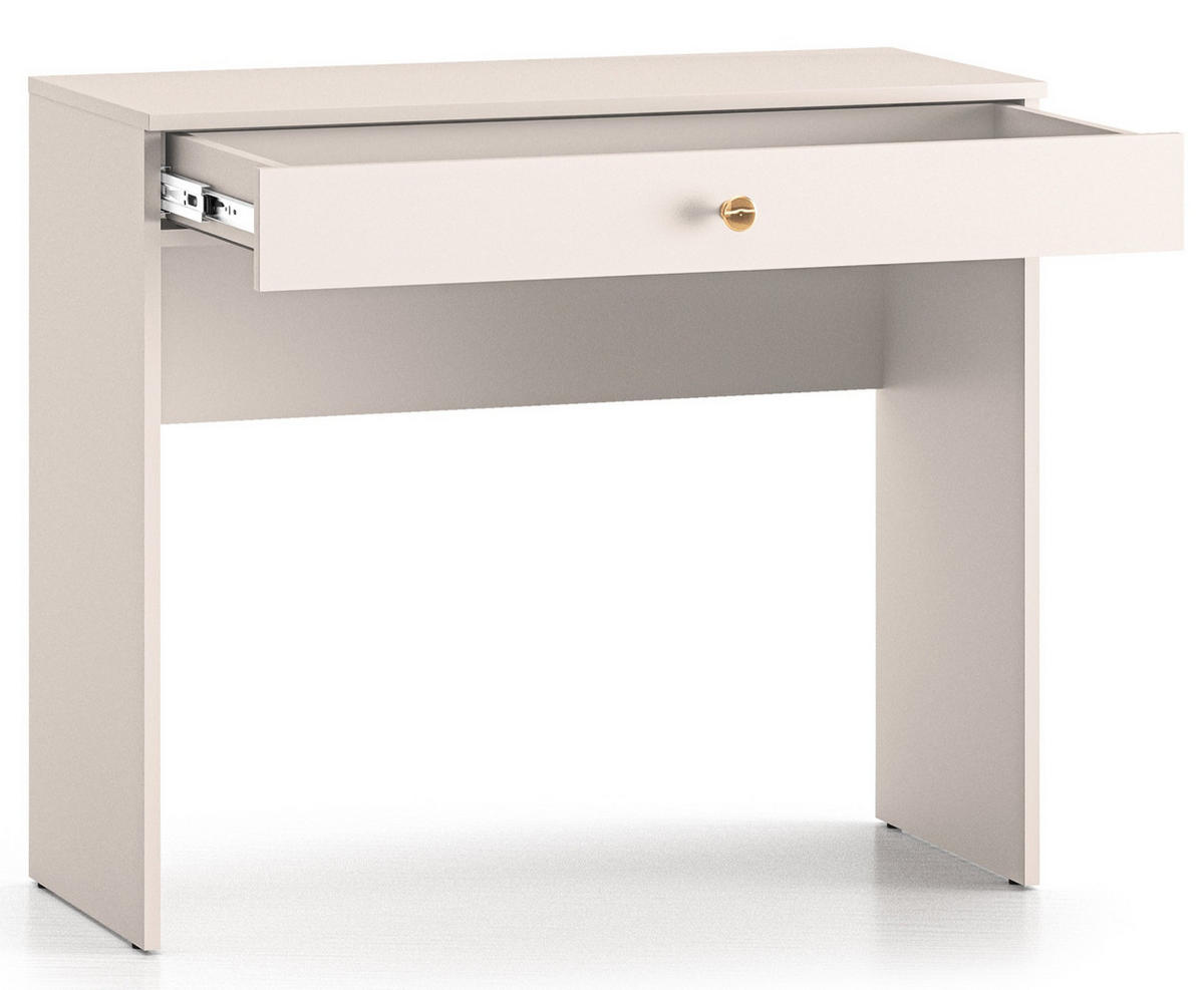 SCHMINKTISCH Selgin Greige 100 cm - Taupe/Goldfarben, Holzwerkstoff/Metall (39.7/100/79cm) - Selsey