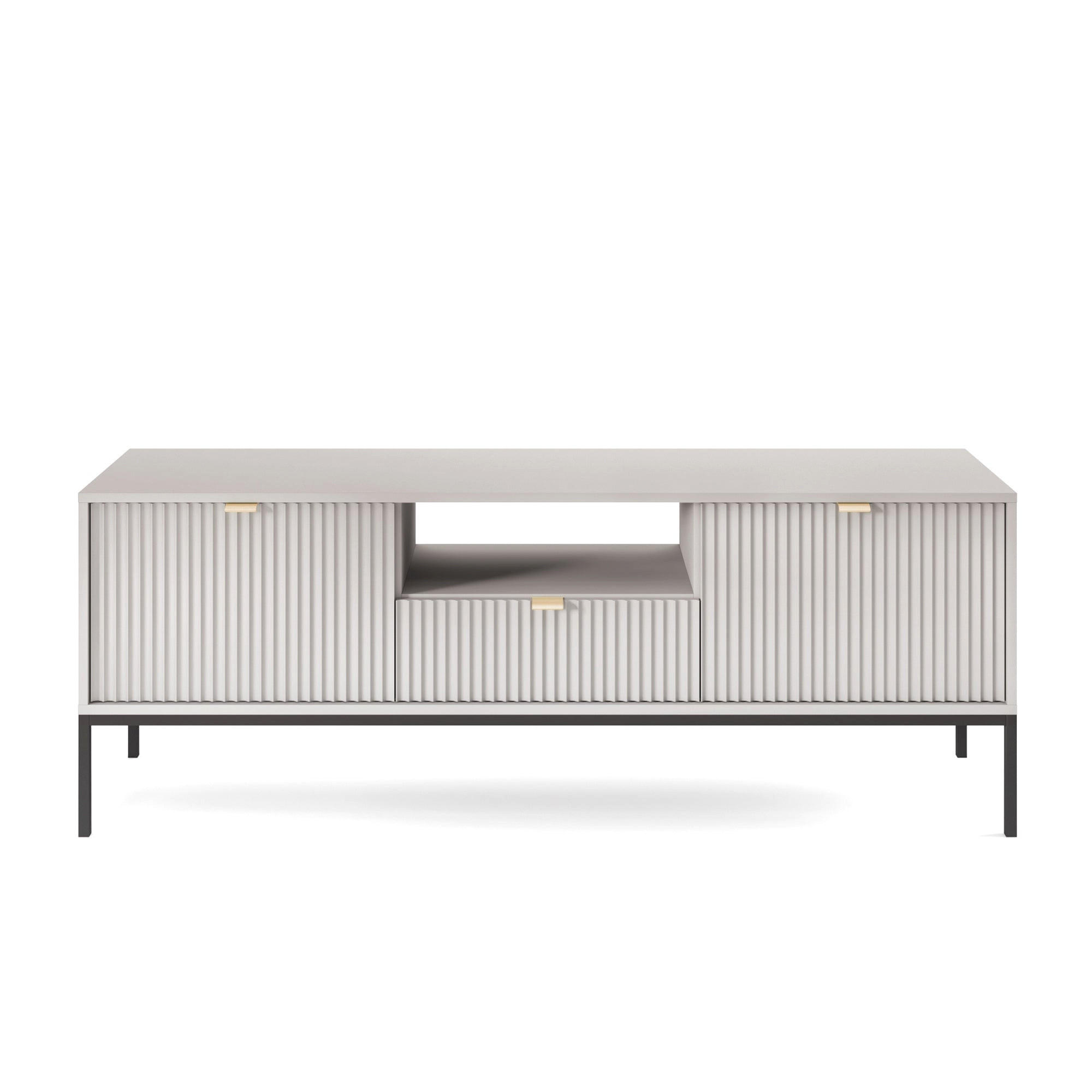 TV-SCHRANK Vellore Grau 154 cm - Goldfarben/Schwarz, Holzwerkstoff/Metall (154/56/39cm) - Selsey