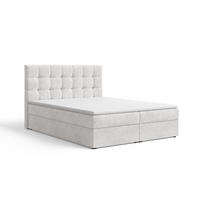 BOXBETT - Bett 05 OSLO - Aragon - 140x200 cm - mit Bettkasten und Komfort-Topper - Weiß, Holz (140/200cm) - ROYAL24_MARKT