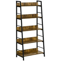 REGAL DE-15495 70/35/150 cm, 5-stufig Schwarz/Natur - Braun, Holzwerkstoff (70/149.5/30cm) - ComfortXL