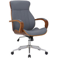 BÜROSTUHL Mellow, Kunstleder Walnuss/Grau - Grau, Textil/Metall (64/132/65cm) - TPFLiving