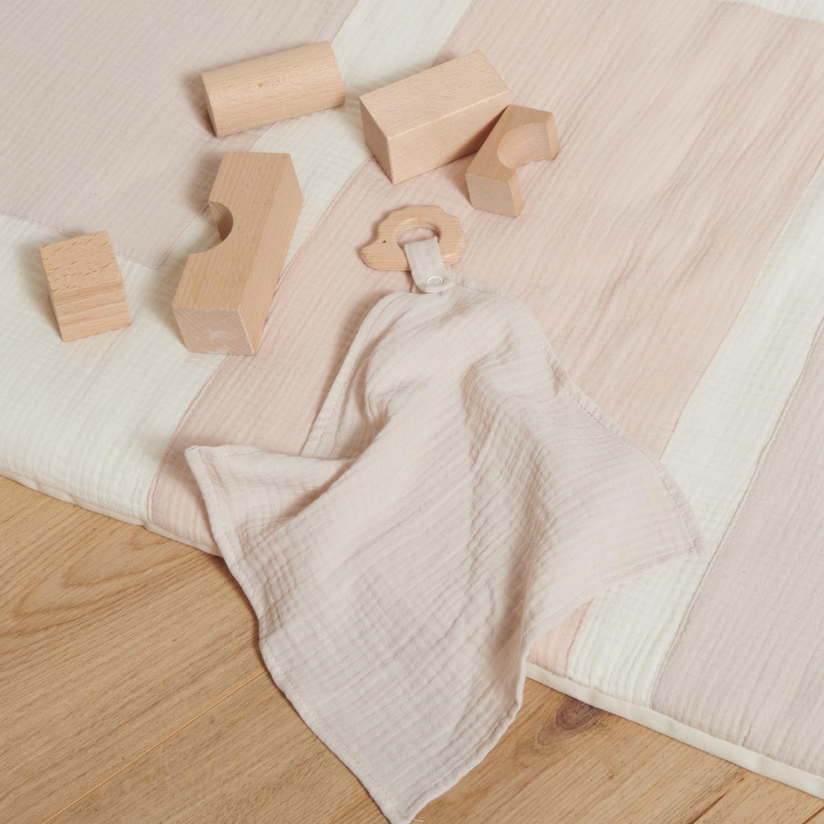 KRABBELDECKE Babydecke Laufstalldecke Patchwork Babydecke Musselin 100x100cm - Naturfarben, Textil (100/100cm) - nordic coast company
