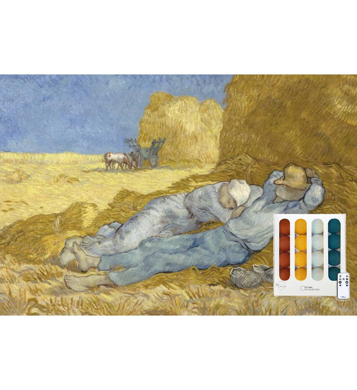 LICHTERKETTE LED Boxen - La Sieste - Blau und gelb - Blau, Textil (165cm) - La case du cousin paul