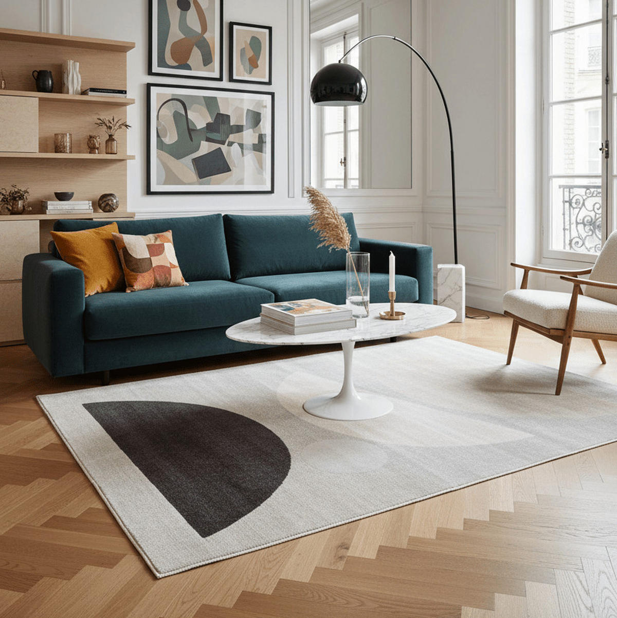 TEPPICH, Superweicher, grafischer grau - Grau, Textil (80/150cm) - AFK Living