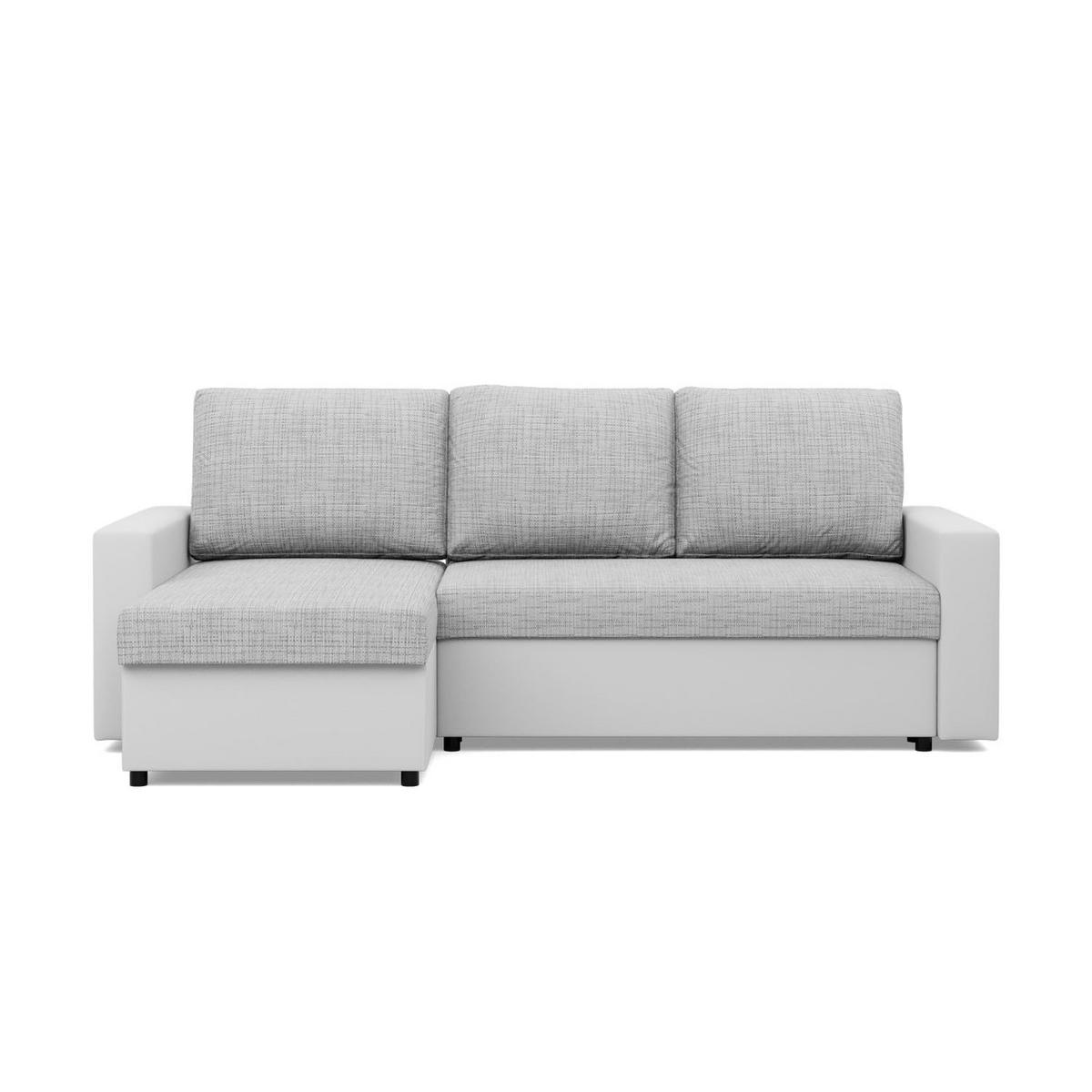 ECKSOFA MIT SCHLAFFUNKTION LUNA, Grau + Grau - Hellgrau/Grau, Textil (231/140cm)