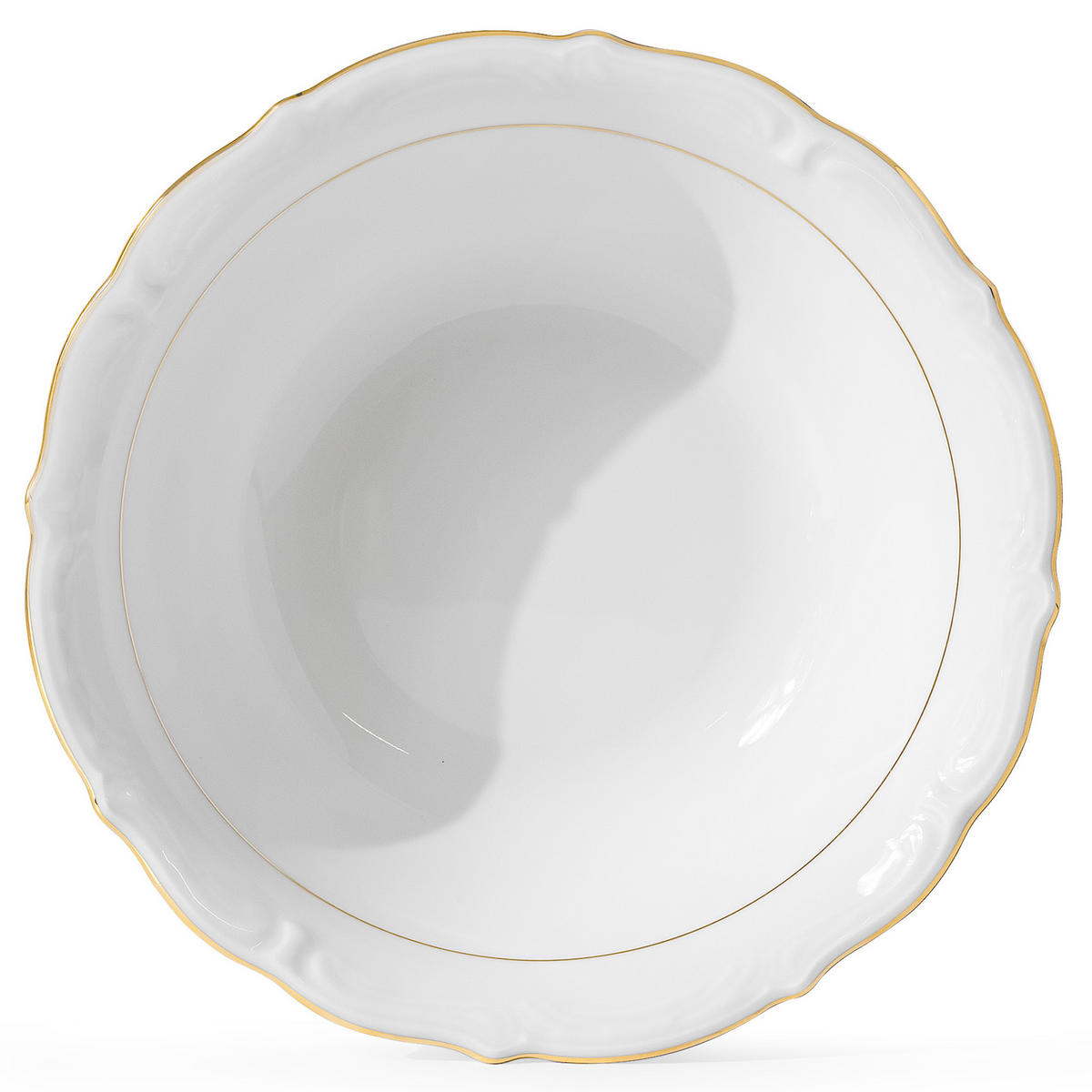 SALATSCHÜSSEL Chodziez MARIA TERESA Porzellan mit Goldrand, Weiß / Gold - Goldfarben/Weiß, Keramik (15cm) - KONSIMO®