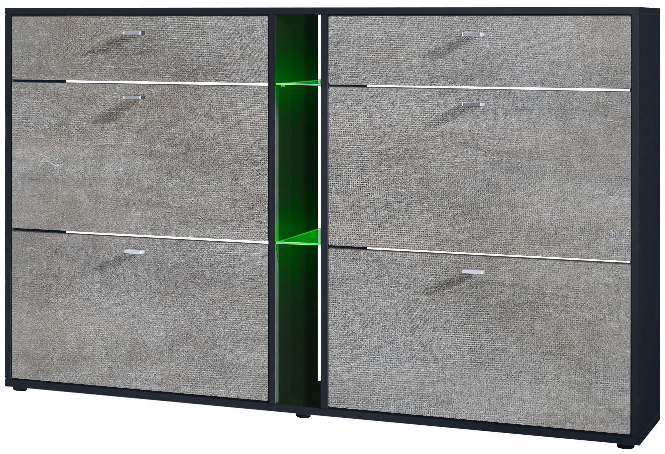 Vladon Schuhschrank Graubraun 155.5x95x28 cm