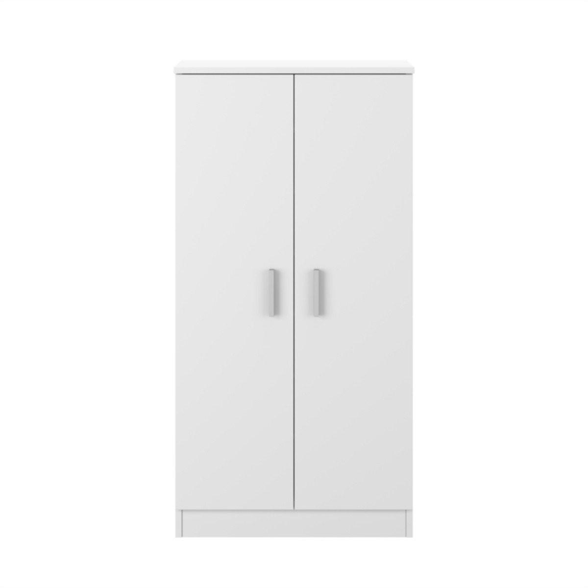 SCHUHSCHRANK 2 Türen (30 Paar) Zapateros - H108cm - Weiß, Holzwerkstoff (36/108/55cm) - Calicosy