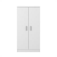 SCHUHSCHRANK 2 Türen (30 Paar) Zapateros - H108cm - Weiß, Holzwerkstoff (36/108/55cm) - Calicosy