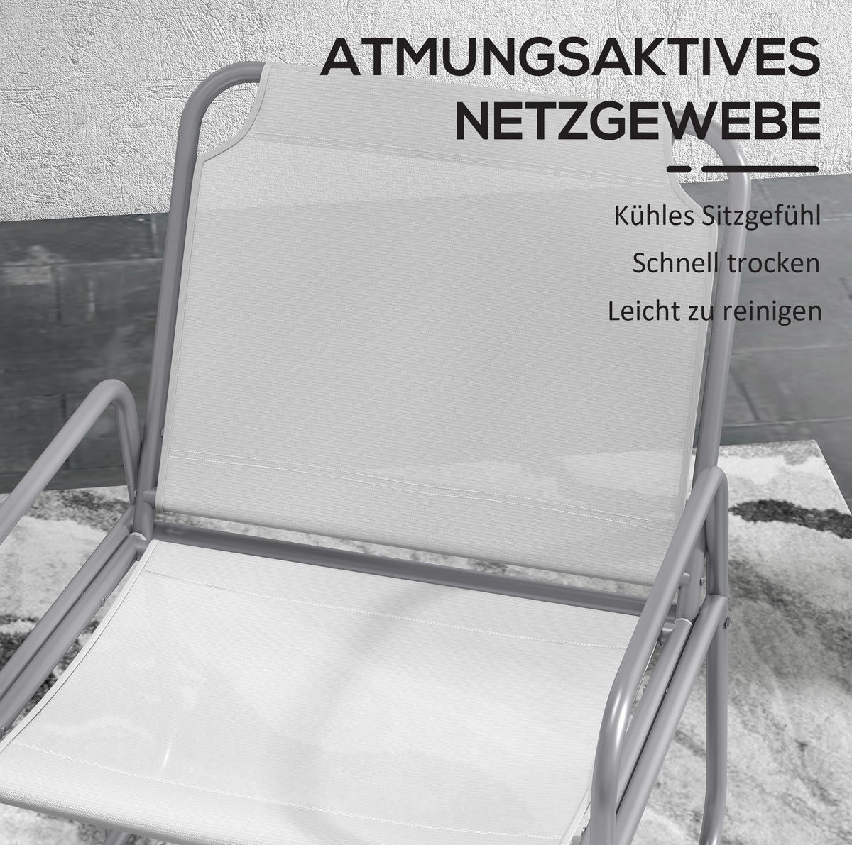 BISTRO-SET 3-teilig mit Tisch Ø60/72 cm und 2 Stühlen 63/57/82 cm, pulverbeschichtet und atmungsaktiv, Grau - Grau, Metall - Redom