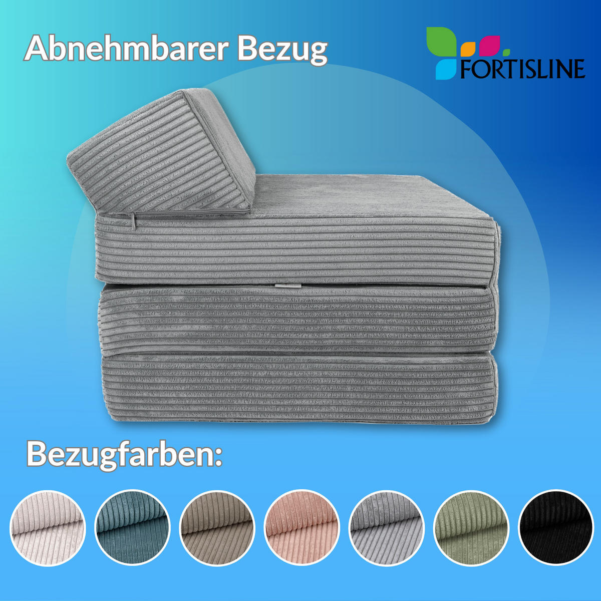 KLAPPMATRATZE MIT KOPFTEIL aus Kuschel-Cord in Braun - Braun, Textil (70/200cm) - Fortisline