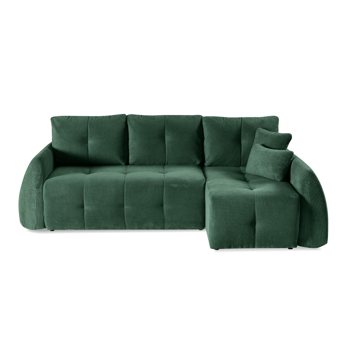 ECKSOFA Luna Grün, mit Schlaffunktion - Grün, Holzwerkstoff/Textil (252/155cm) - Bettso