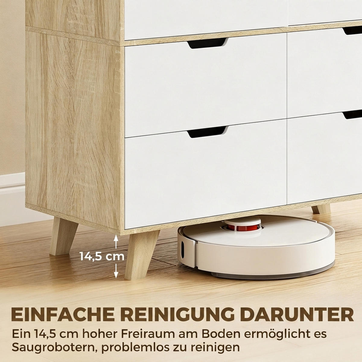 KLEIDERSCHRANK MDF Kiefernholz Eiche Weiss - Weiß, Holz/Holzwerkstoff (50/187.5/120cm) - HOMCOM