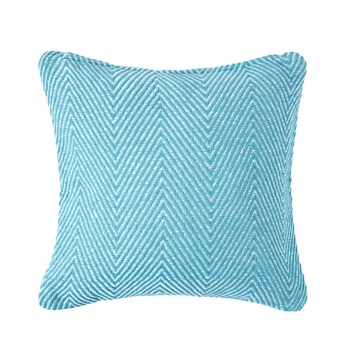 KISSENHÜLLE Halden Fischgrät 60/60 cm - Türkis, Textil (60/60cm) - Homescapes