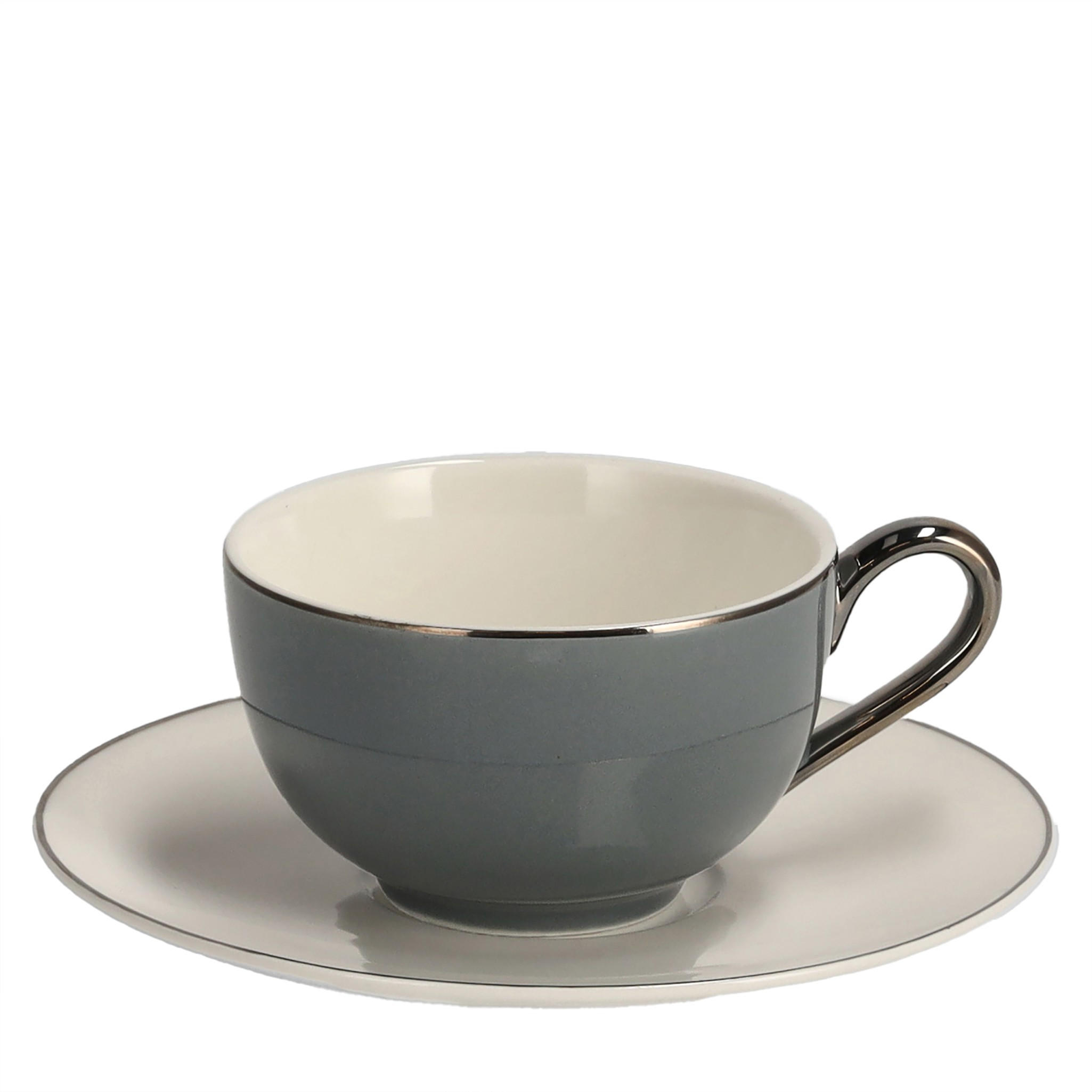 TASSE MIT UNTERTASSE Voliano - Hellblau, Keramik (0.14L) - home&you