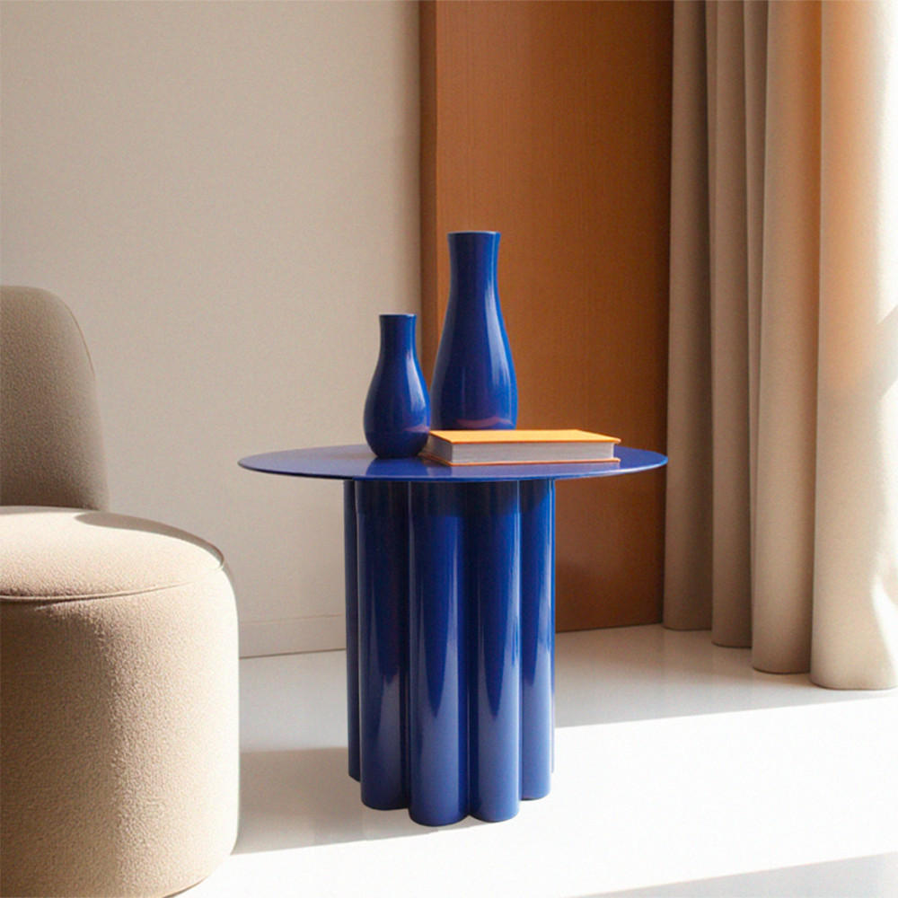 BEISTELLTISCH - Metall - Blau - Blau, Metall (43/43/40cm) - Drawer