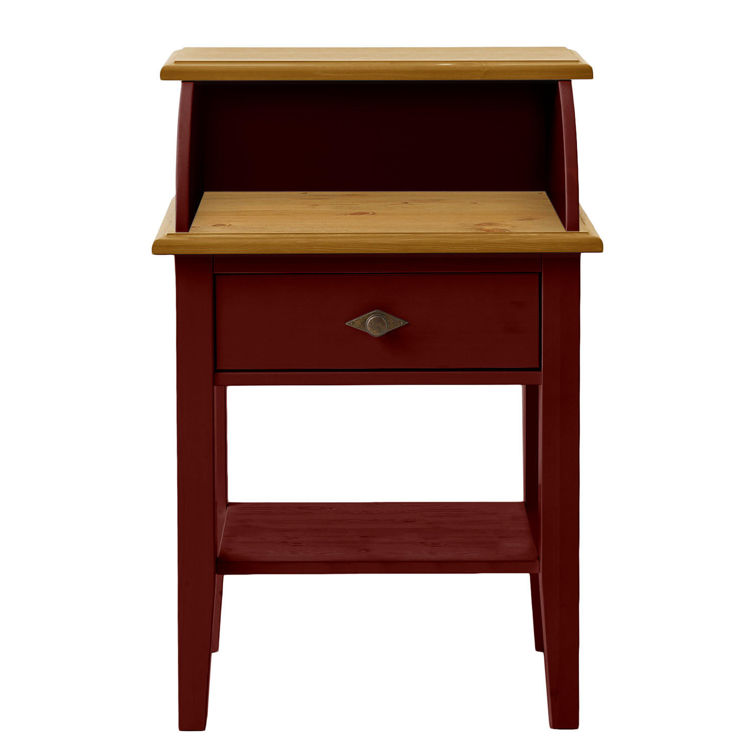 KONSOLENTISCH - Kiefer massiv - Rot/Kieferfarben, Holz (35/58/87cm) - home24