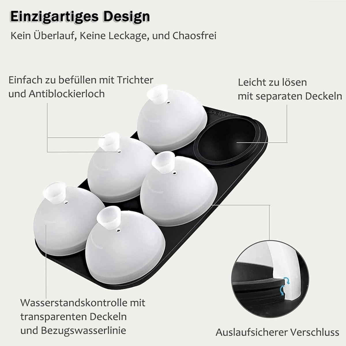 EISWÜRFELFORM Set mit Deckel 6x Kugel 5cm + 6x Würfel 5cm - Multicolor, Kunststoff (12/6/17.5cm)