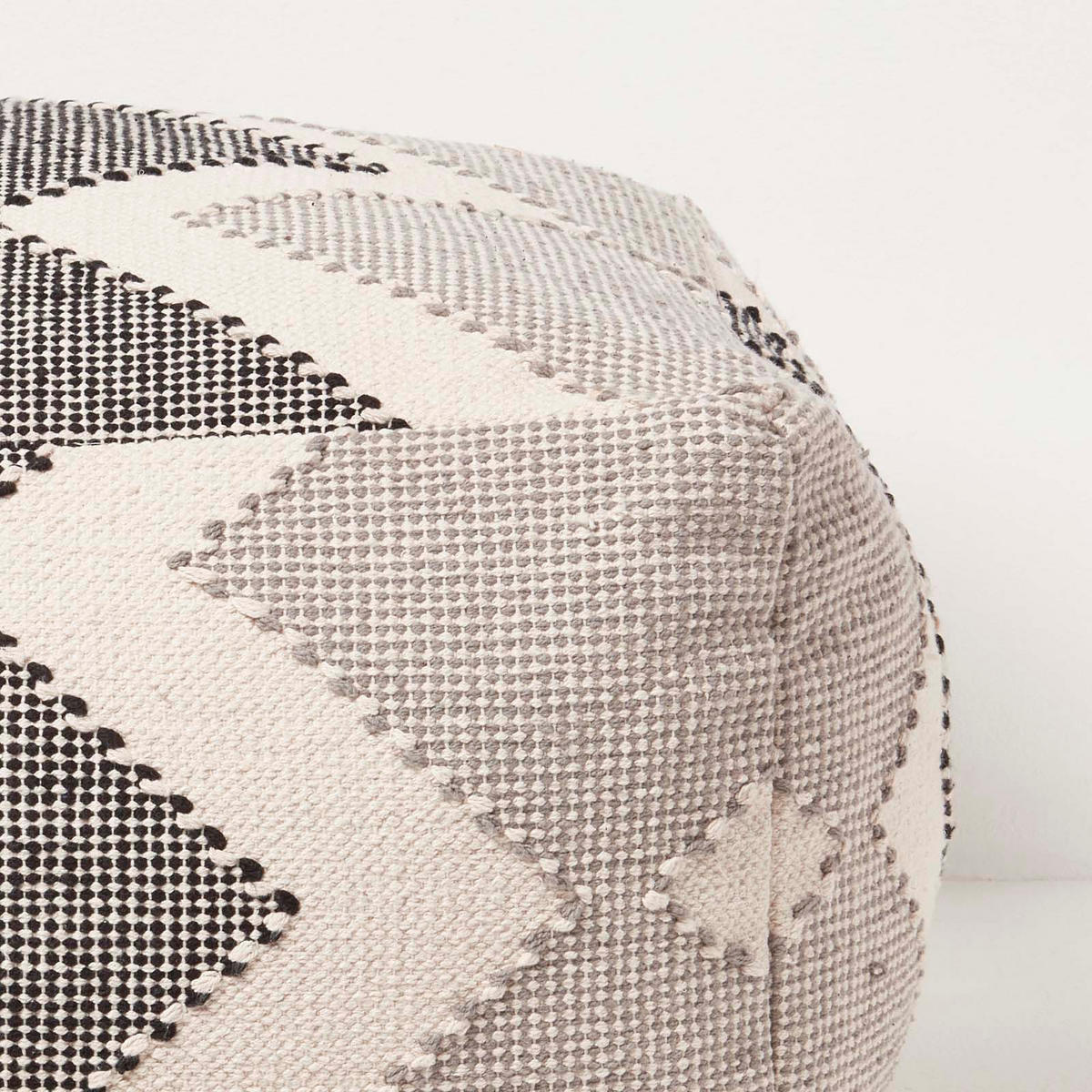 SITZPOUF Malmö grau gemustert, 55/55/30 cm - Grau, Textil (55/30/55cm) - Homescapes