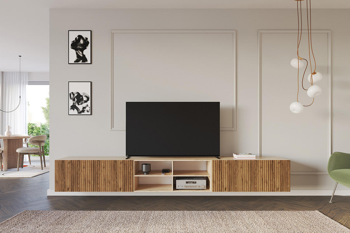 LOWBOARD NOA-2-W 3x100x40x41 cm - Artisan / Katania - Eiche Wotan, Holzwerkstoff (300/40/41cm) - ALTDECOR