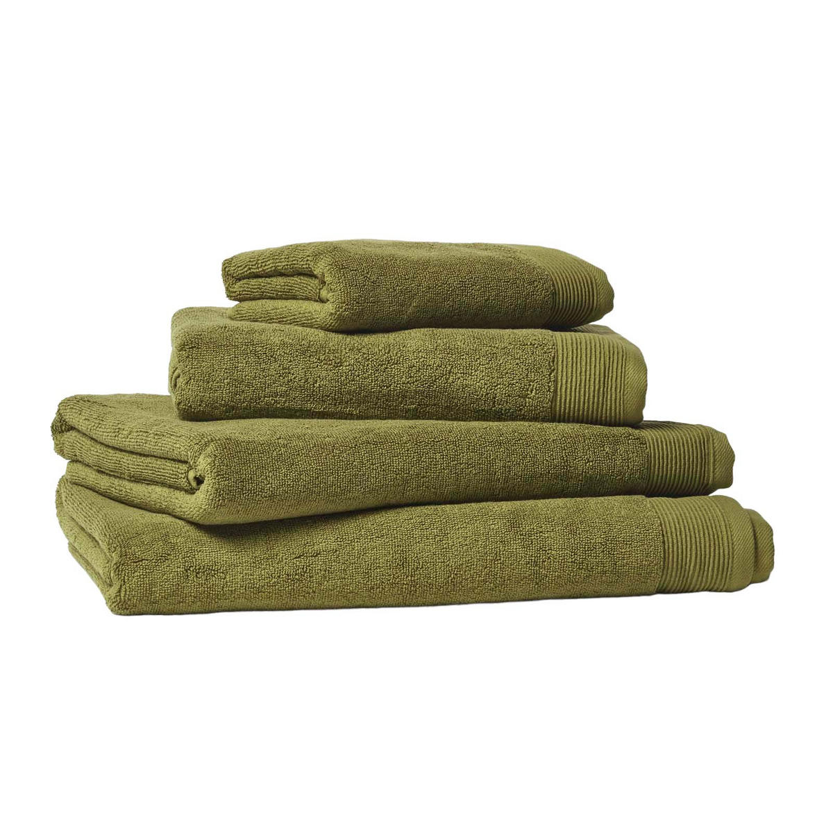 DUSCHTUCH Excellence olivgrün 70/130 cm - Olivgrün, Textil (70/130cm) - Homescapes