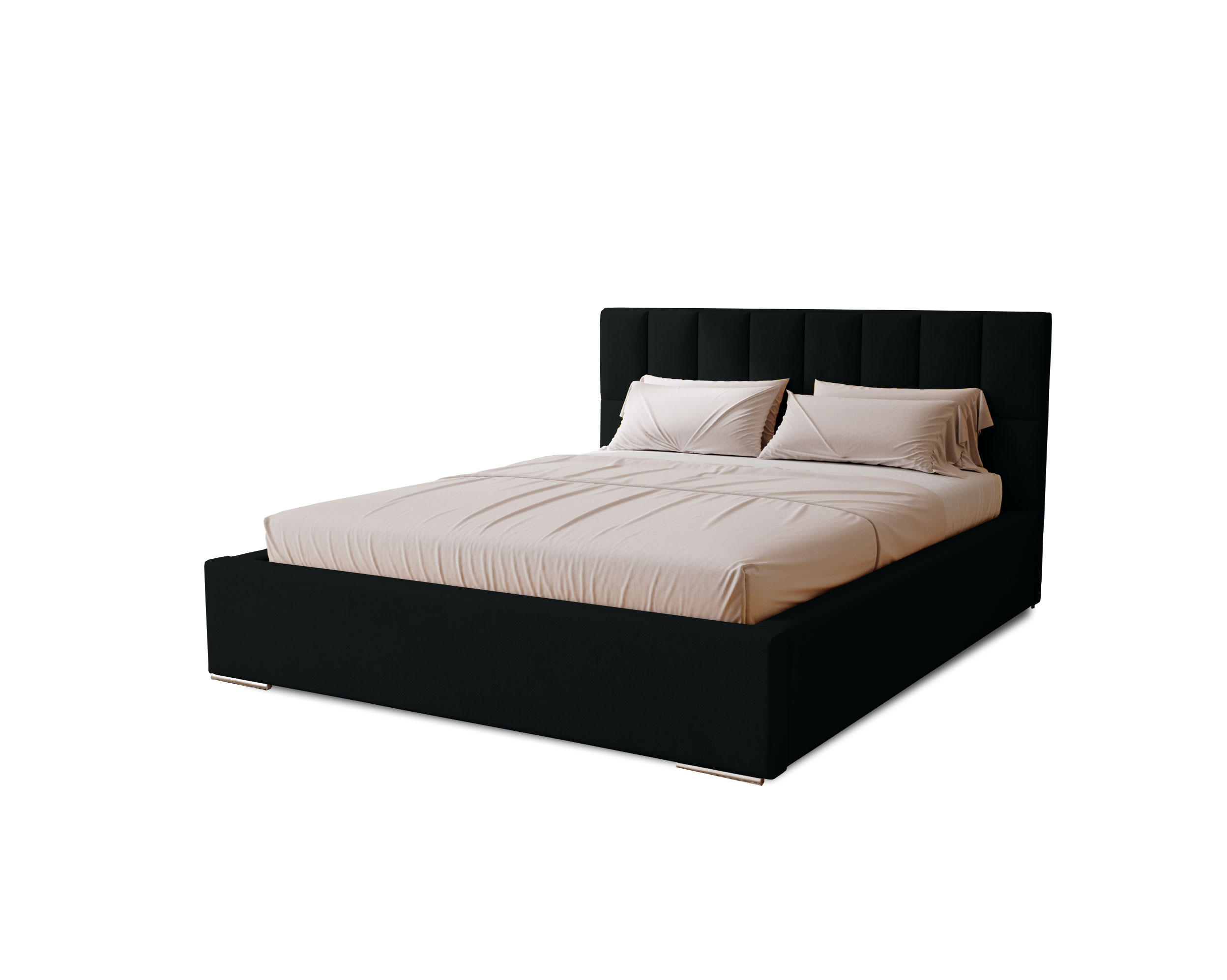 POLSTERBETT Dream 120x200 cm, Doppelbett mit Bettkasten und Lattenrost aus Holz, Velourstoff: Schwarz - Schwarz, Holz/Kunststoff (120/200cm) - Marpur