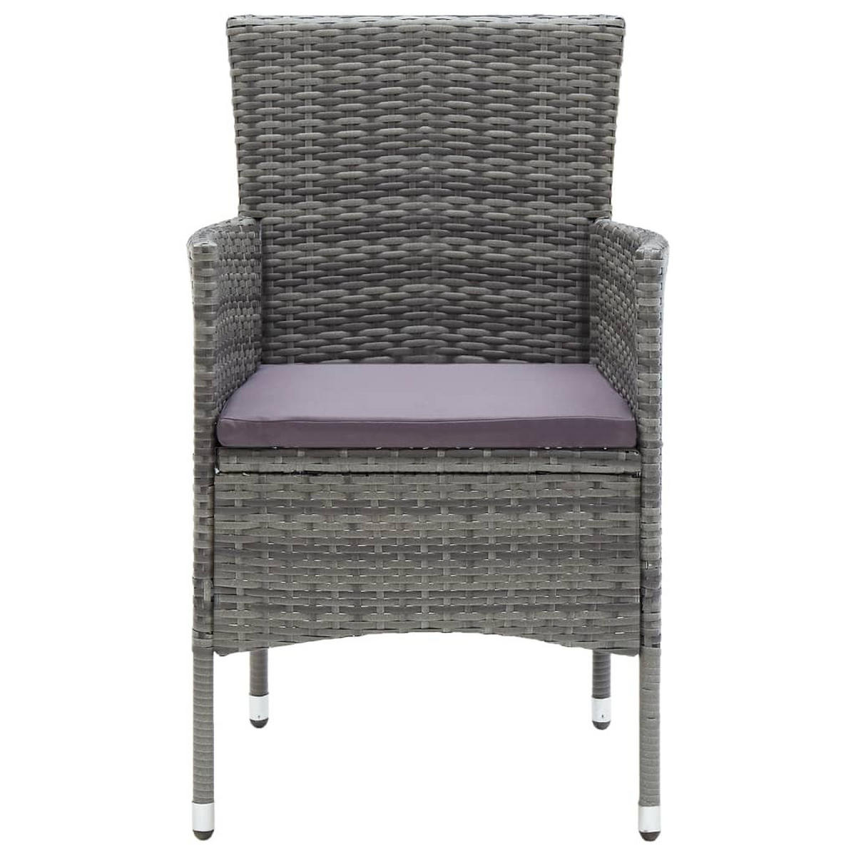 GARTEN-ESSSTÜHLE 4 Stk. Poly Rattan Grau - Grau, Kunststoff (53/84/58cm) - furnicato