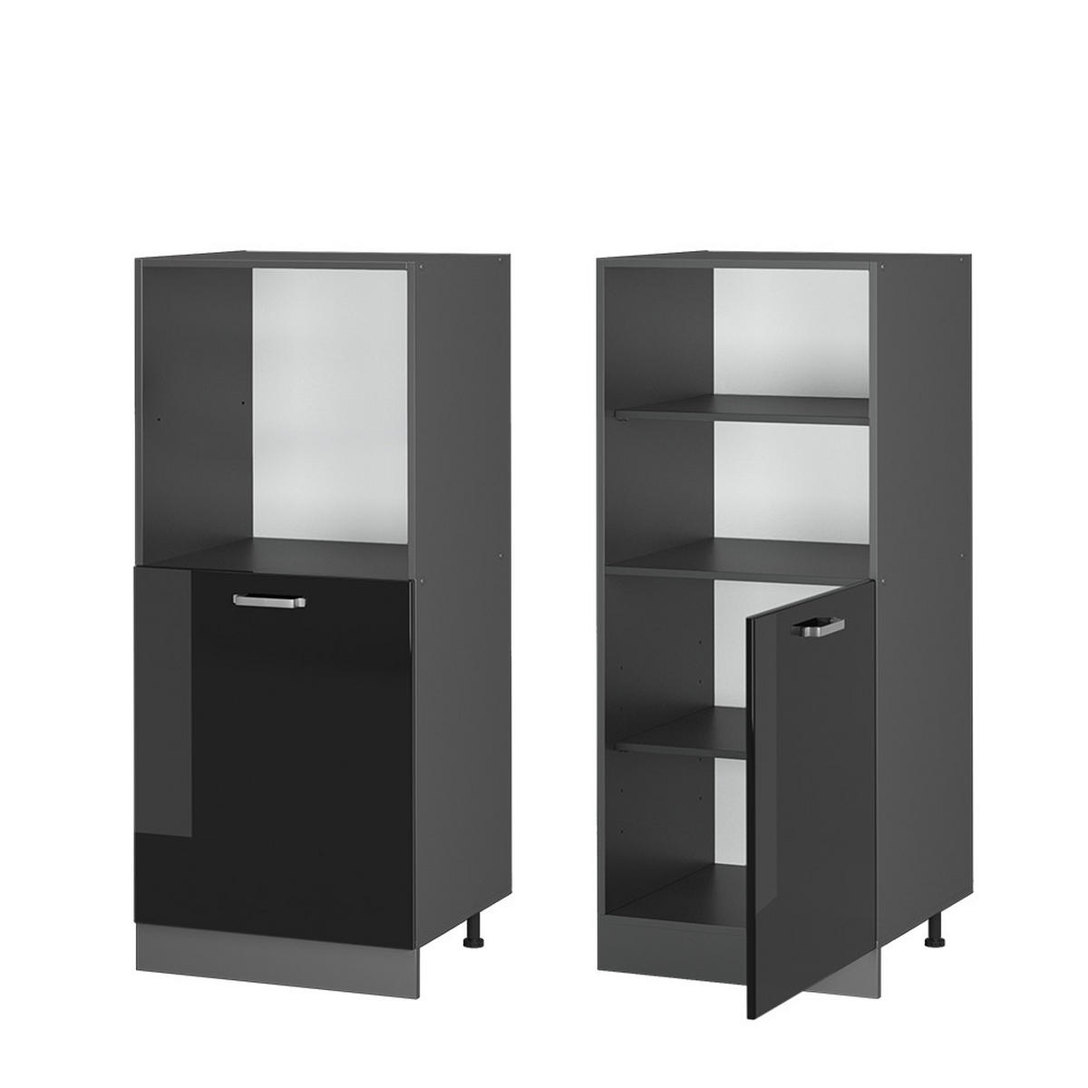 SKŘÍŇKA NA VESTAVĚNOU TROUBU R-Line Černý vysoký lesk 60 cm - antracitová/vysoce lesklá černá, kompozitní dřevo (60/143/57cm) - Vicco