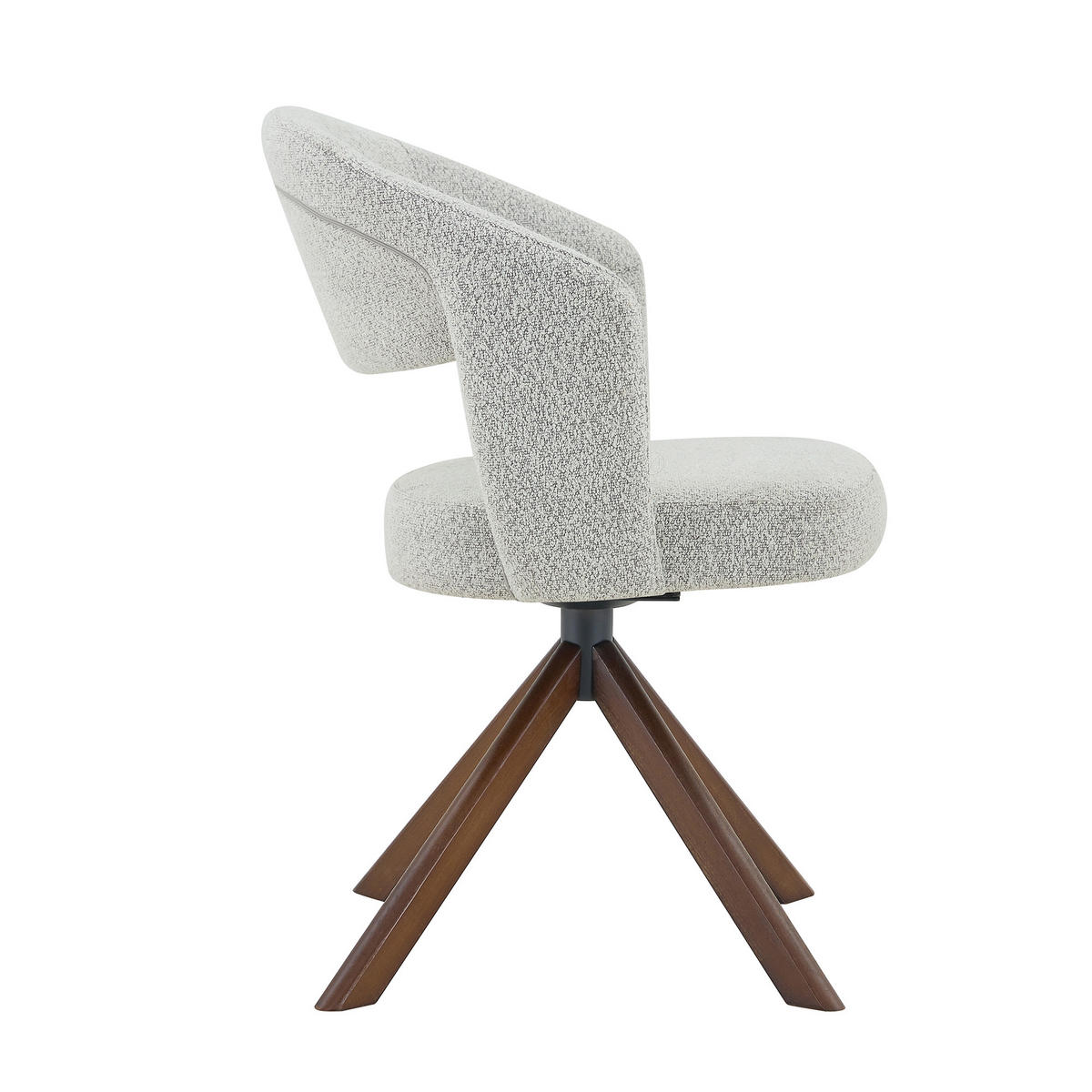 ESSZIMMERSTÜHLE 2er-Set Drehbar Cord Massivholz Retro-Stil - Hellgrau, Textil (47/81.5/47.5cm) - Urban Meuble
