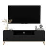 TV-SCHRANK Elpis2 Schwarz Matt mit Metallrahmen 150 cm - Goldfarben/Schwarz, Holzwerkstoff/Metall (150/51.5/36.5cm) - Meble Lindner