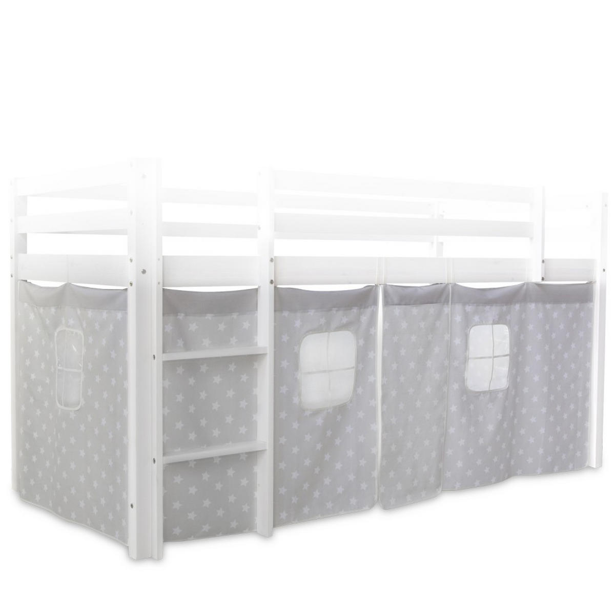VORHANG für Hochbett Sterne - Grau, Textil (196/86/1cm) - Homestyle4u