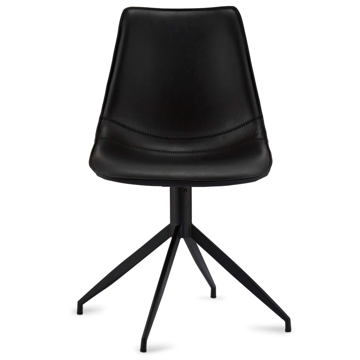 STUHL-SET 2 Stück in Kunstleder - Schwarz, Textil/Metall (48/85/57cm) - Furnhouse