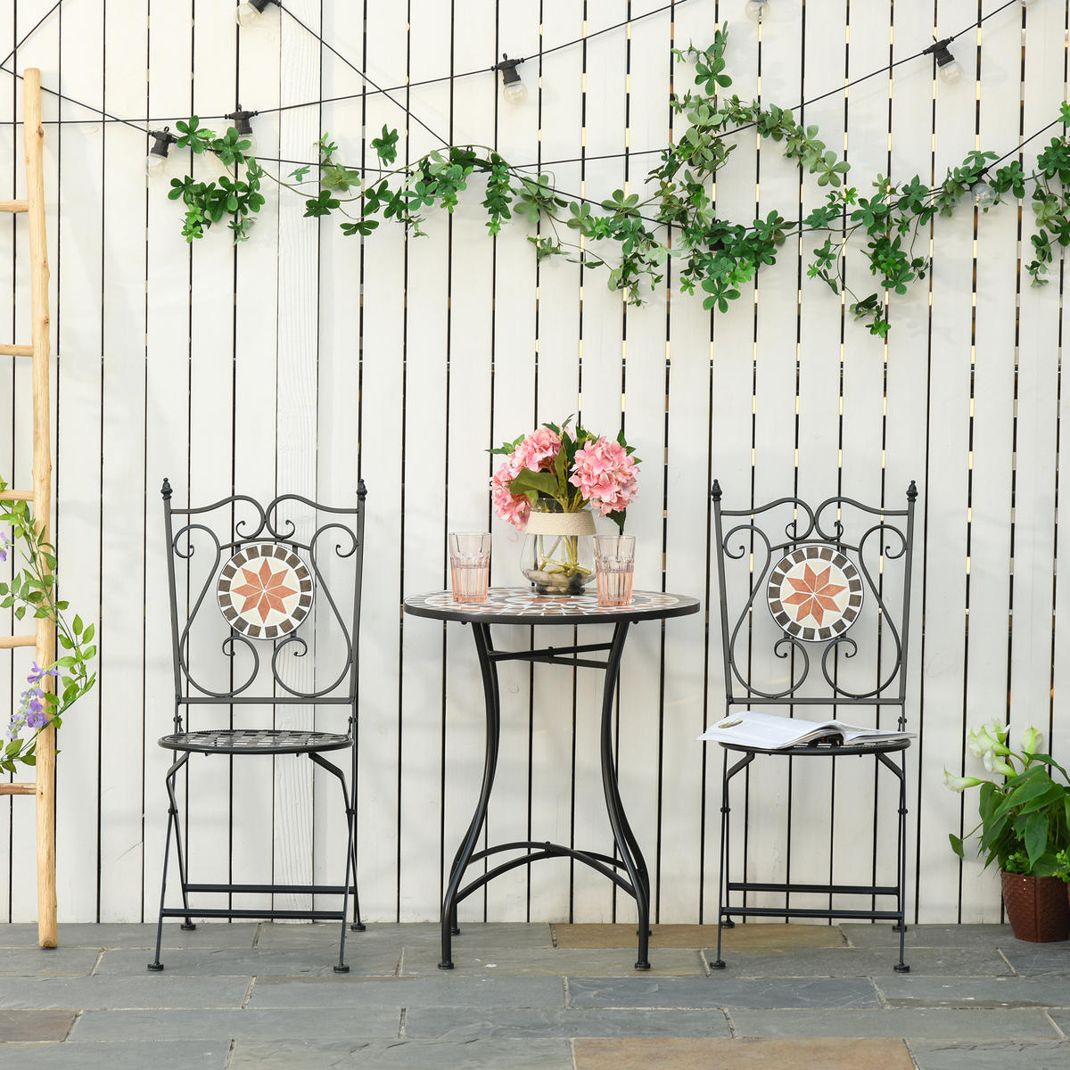 GARTEN-BEISTELLTISCHSET Mehrfarbig 3 Stück - Beige, Metall (60/60/71cm) - GiPP