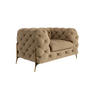 CHESTERFIELD-SESSEL Lexi Beige Samt - Beige/Goldfarben, Holz/Textil (125/75/100cm) - S-Style Möbel