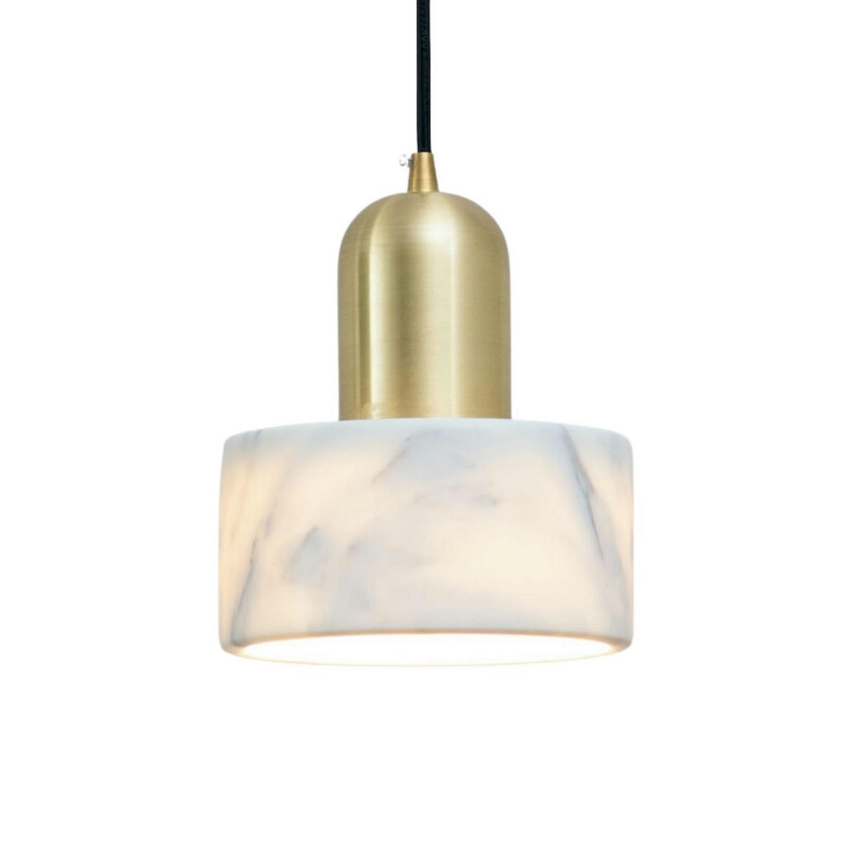 HÄNGELEUCHTE Meryl, Messing und Weiß, 15cm - Messingfarben, Metall (15/15/15cm) - KOSILUM