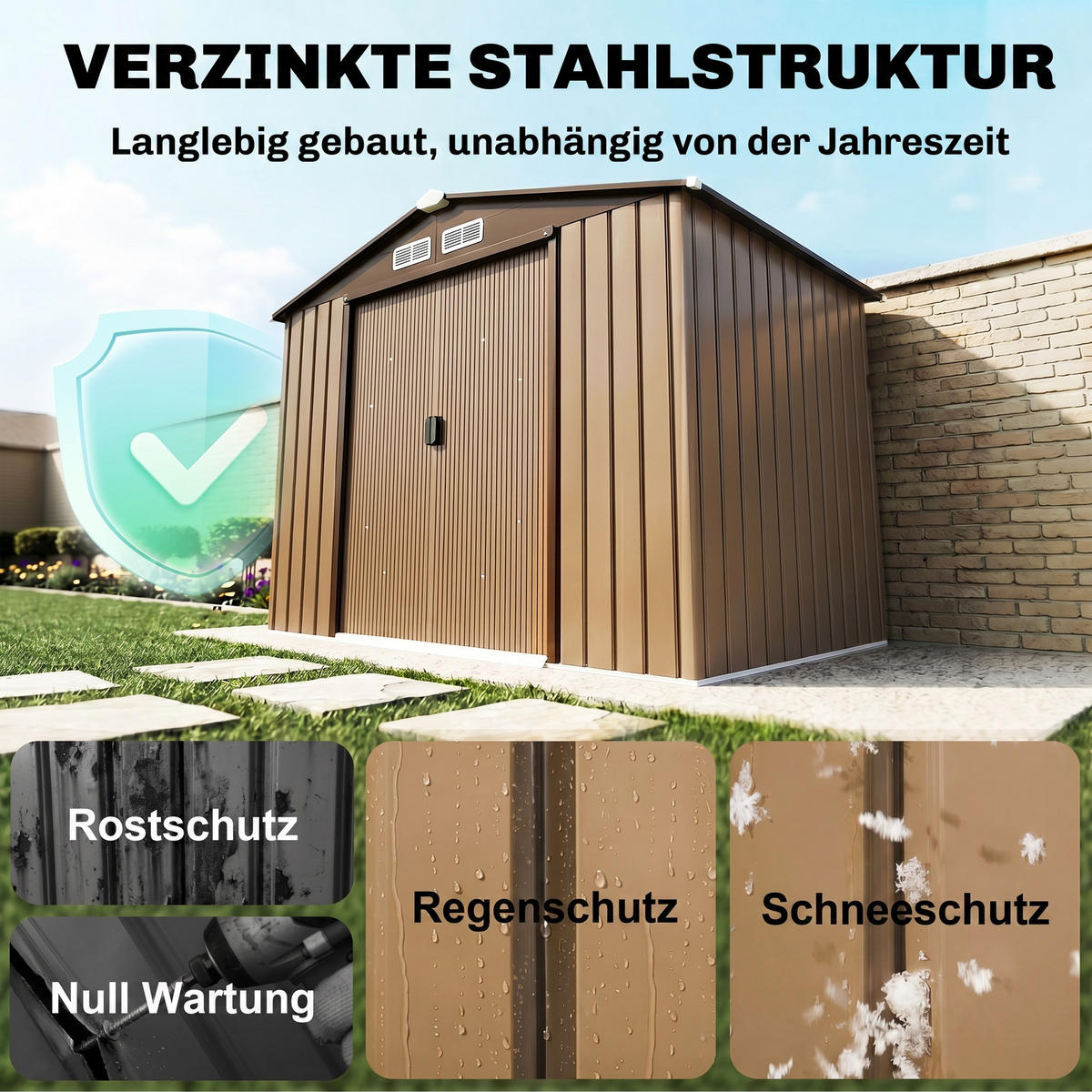 GARTENHAUS Gelb 1 Stück - Gelb, Kunststoff/Metall (130/185/213cm) - GiPP