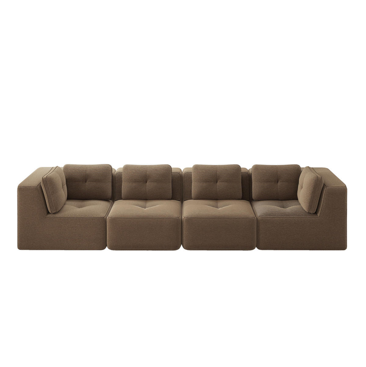 ECKSOFA modular Cord Brown 2-tlg. - Braun, Kunststoff (104/69/386cm) - Meubliv