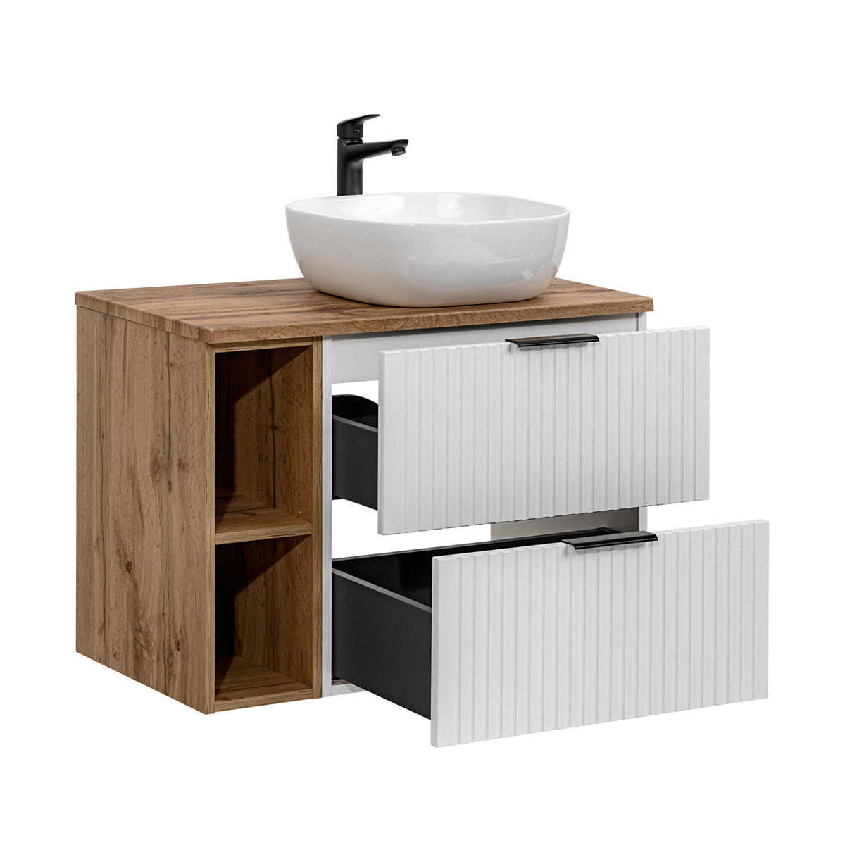 WASCHTISCH 80.6cm Adriel Weiß - Weiß, Holzwerkstoff (80.6/59/46cm) - Petits-meubles