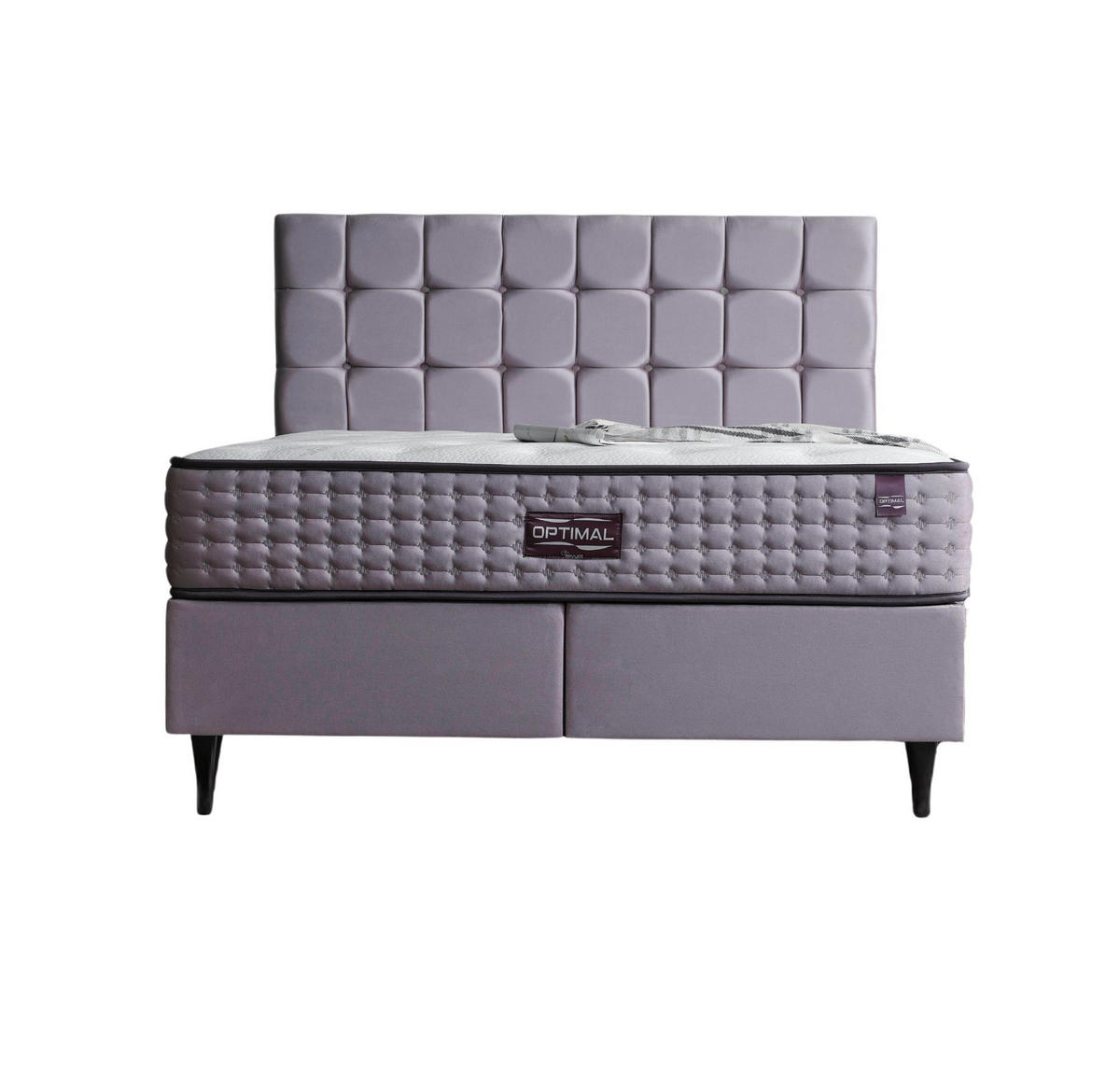 POLSTERBETT-SET Optimal 160x200 Grau - Bett inkl. Matratze - Grau, Metall (160/200cm) - Villa Möbel