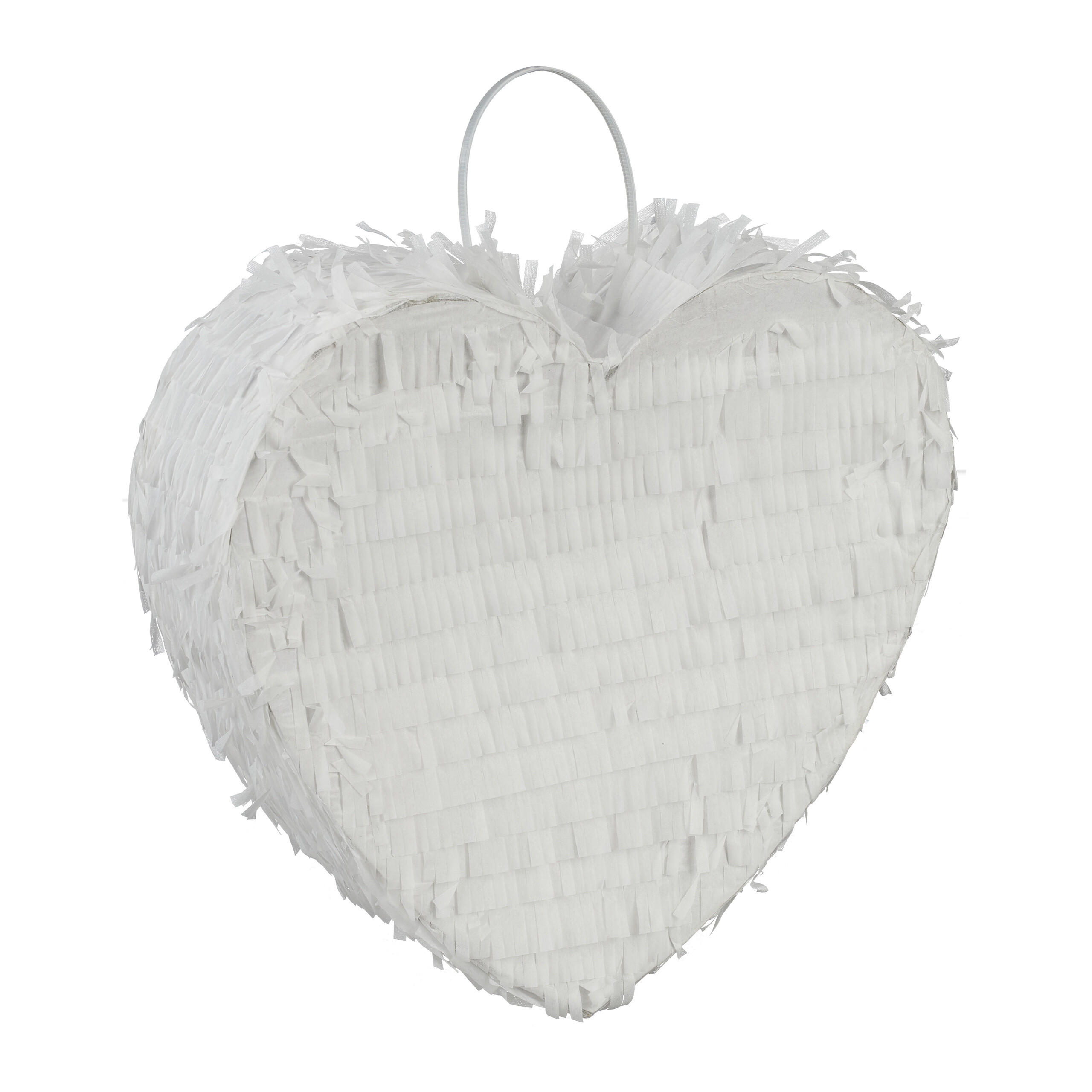 Relaxdays PIÑATA Bílá srdce k zavěšení 25 cm
