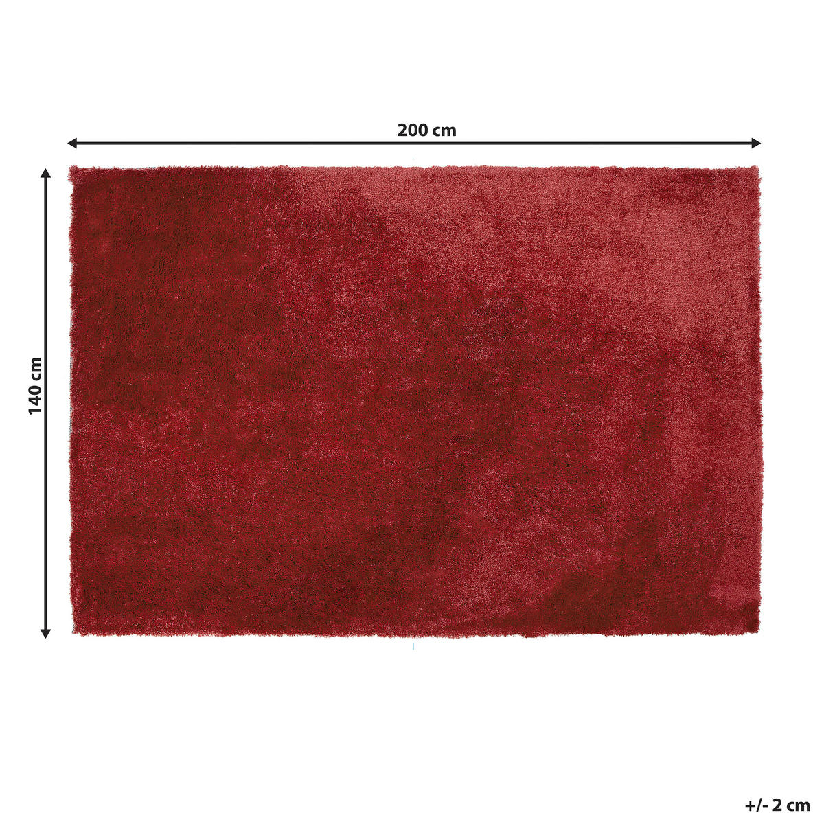 SHAGGY-TEPPICH Evren 200/140 cm - Rot, Kunststoff (140/200cm) - Beliani