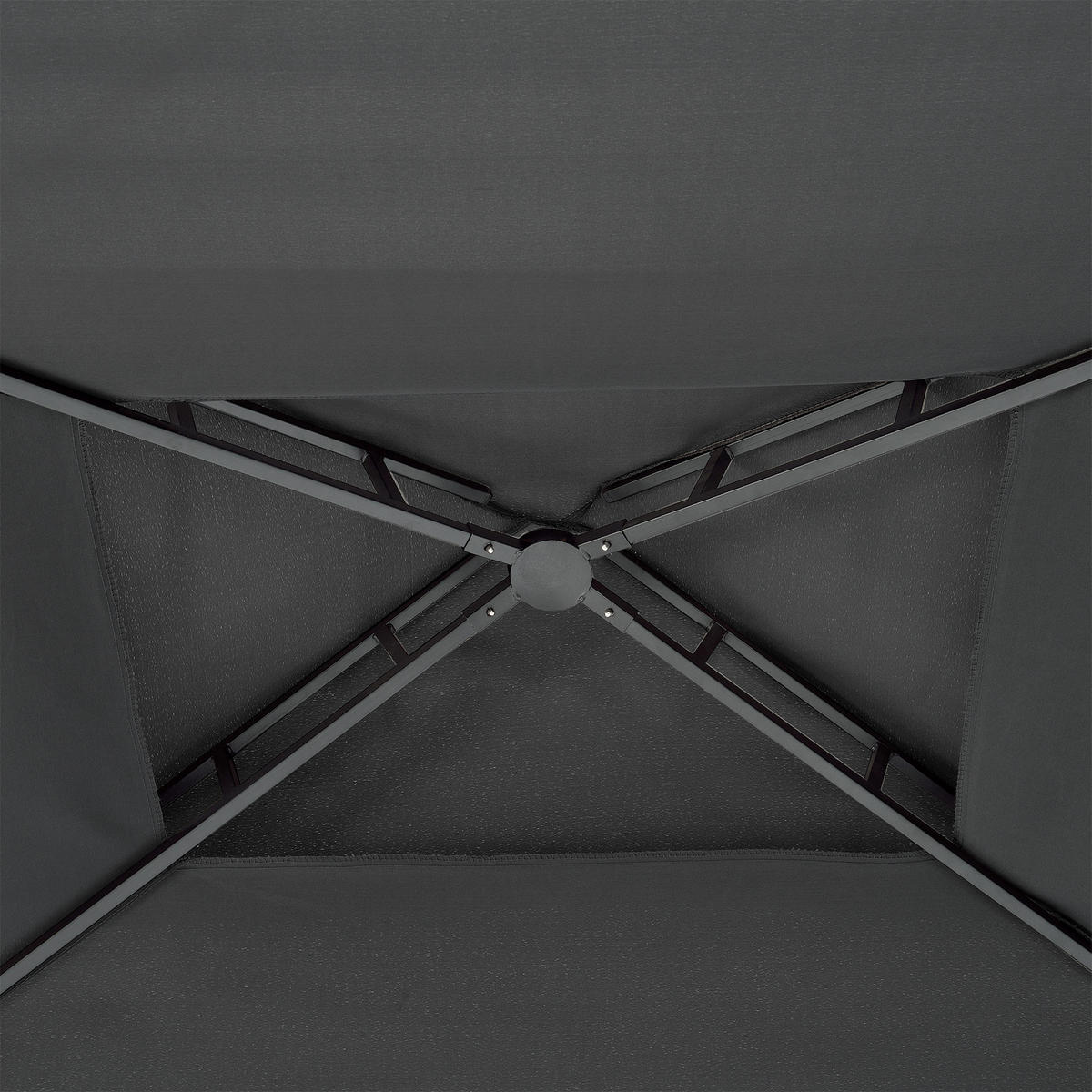 PAVILLON Parga - Dunkelgrau, Kunststoff/Metall (241/250/151cm) - [en.casa]
