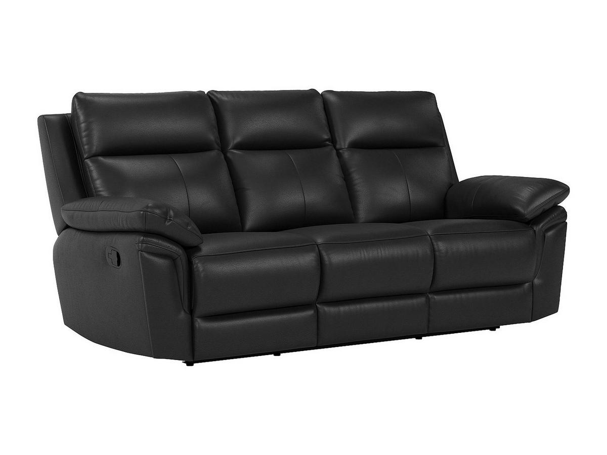 RELAXSOFA - 3 Personen - leder - schwarz Pakita - Schwarz, Leder (208/102/92cm) - Vente-Unique