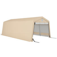 CARPORT DE-12646 620/330/240 cm 150 g/m² wasserdicht mit Rolltür Grau - Mokka, Kunststoff (330/240/618cm) - ComfortXL