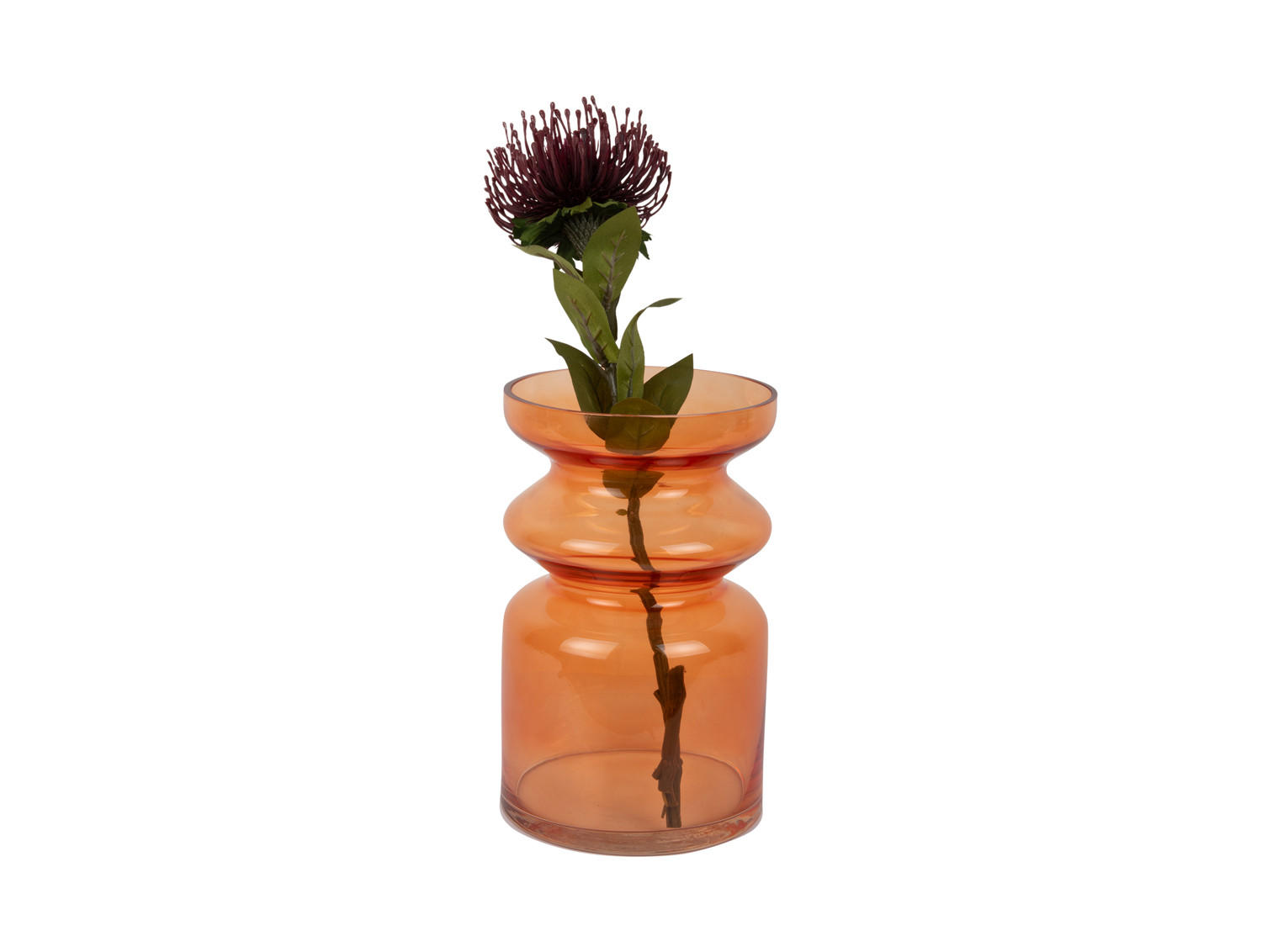 VASE Gusto Orange 15.5/15.5/25 cm - Orange, Glas (25cm) - Present Time