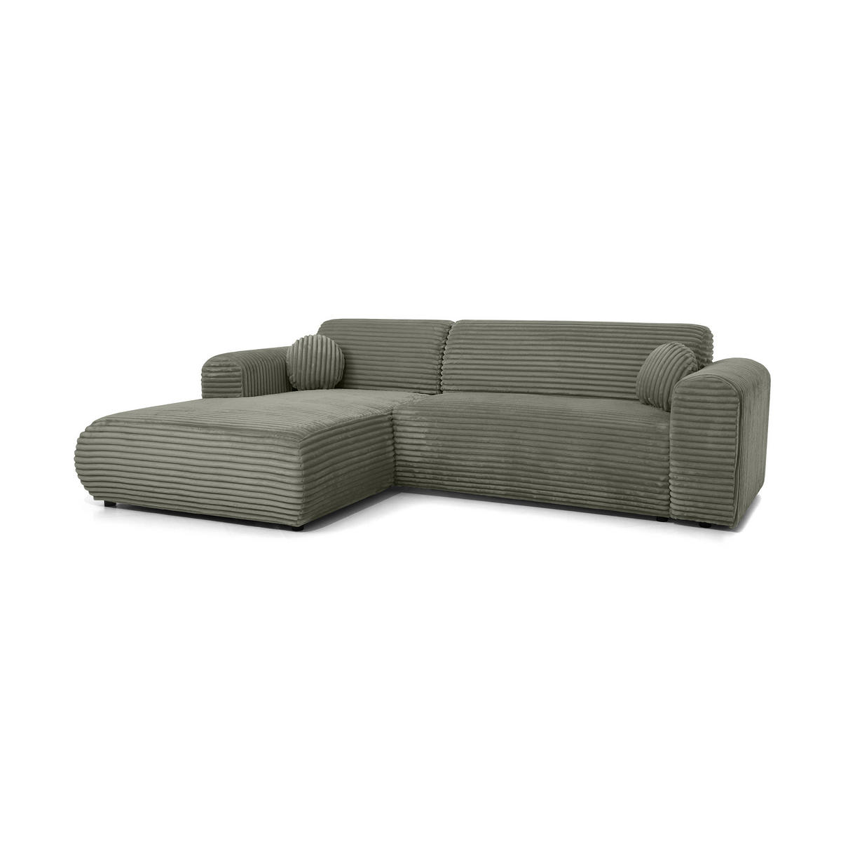 ECKSOFA Puerto, ohne Schlaffunktion, Dunkelgrün, links - Dunkelgrün/Schwarz, Textil (269/170cm) - Beautysofa