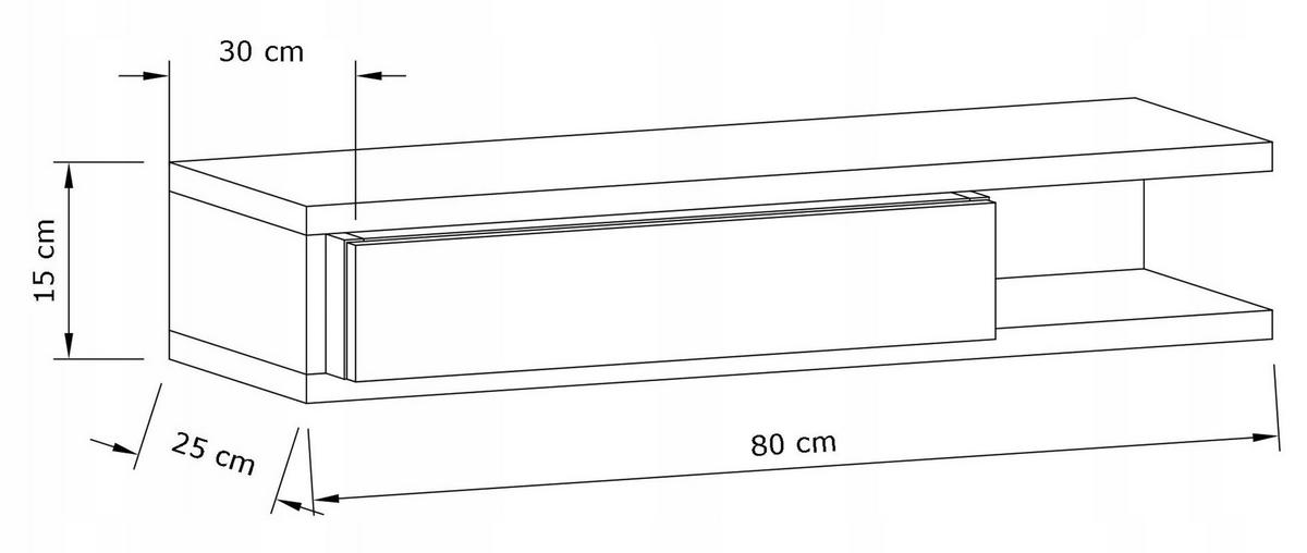 HÄNGEKONSOLE PICCO Weiß 80/30/15 cm - Weiß, Holzwerkstoff (80/15/30cm) - Matkam Möbel