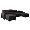 WOHNLANDSCHAFT Ribella 5 Grafit 345/180/100 cm mit Schlaffunktion - Schwarz, Textil/Metall (345/100/180cm) - AX Living